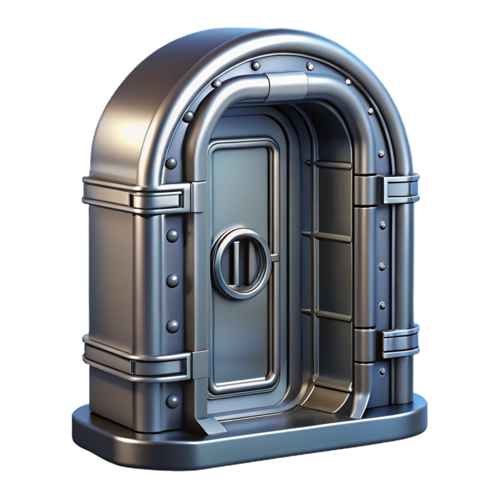 stunning vintage Spaceship door, metallic, sliding mechanism original png
