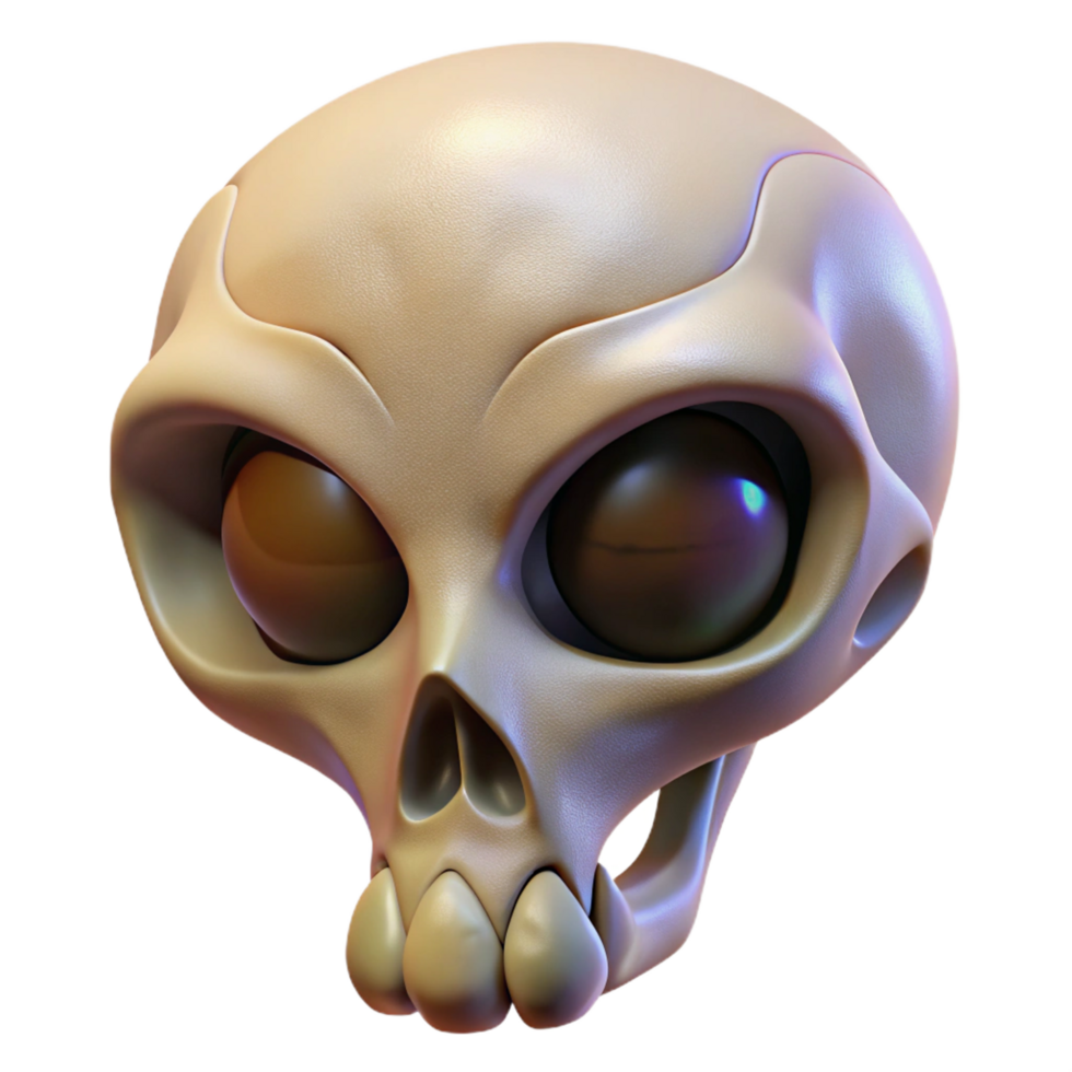 wonderful contemporary Alien skull, bone-like structure, large eye sockets exclusive png