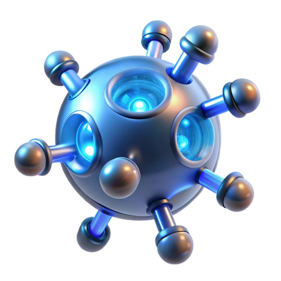impressive traditional Medical nanobots, microscopic, glowing particles high quality png