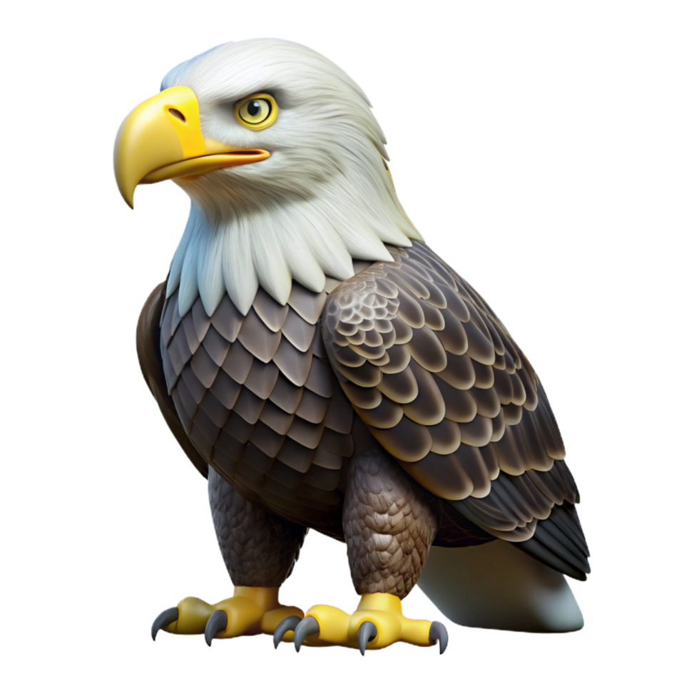 elegant classic A majestic bald eagle perched, high quality png