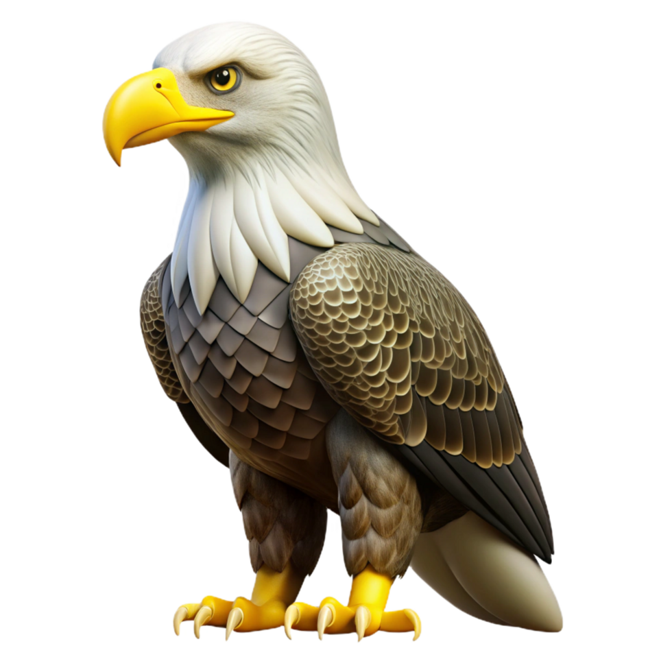 beautiful artistic A majestic bald eagle perched, high resolution png