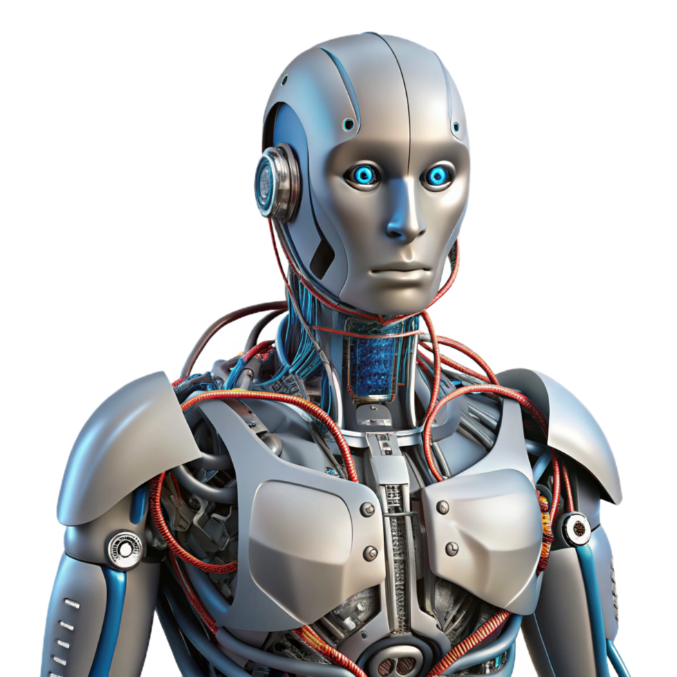 elegant rustic Robot torso, exposed wires and circuits detailed png