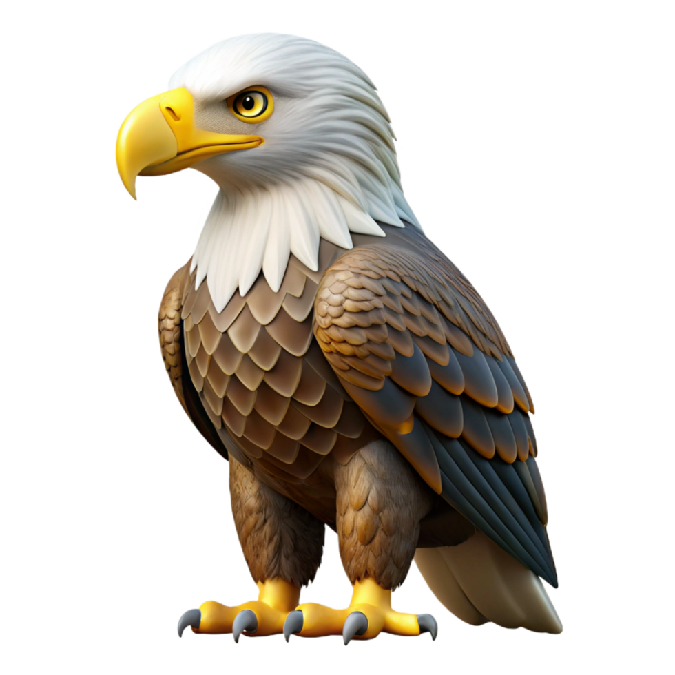 magnificent rustic A majestic bald eagle perched, high quality png