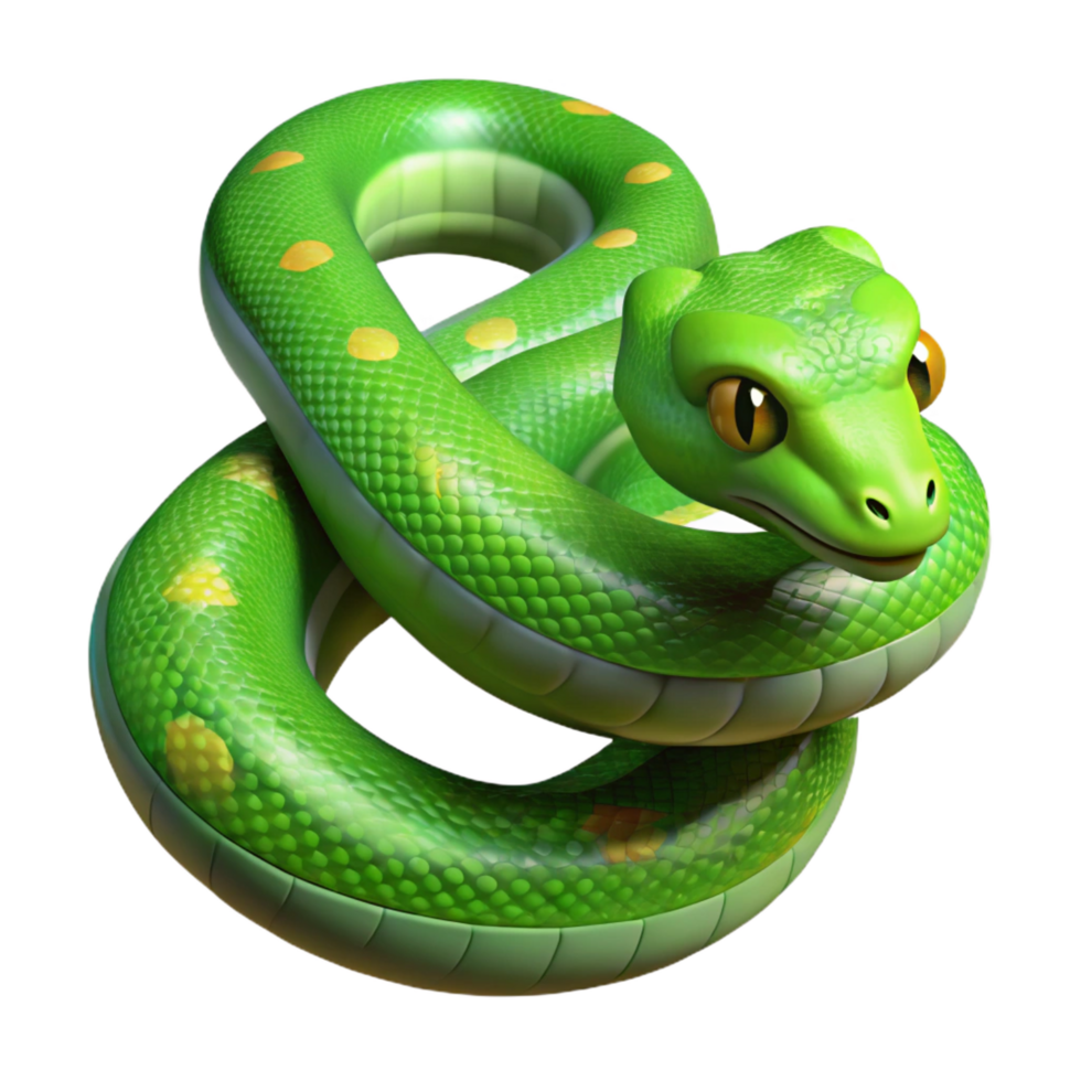 magnificent modern A slithering green tree python, 4K png