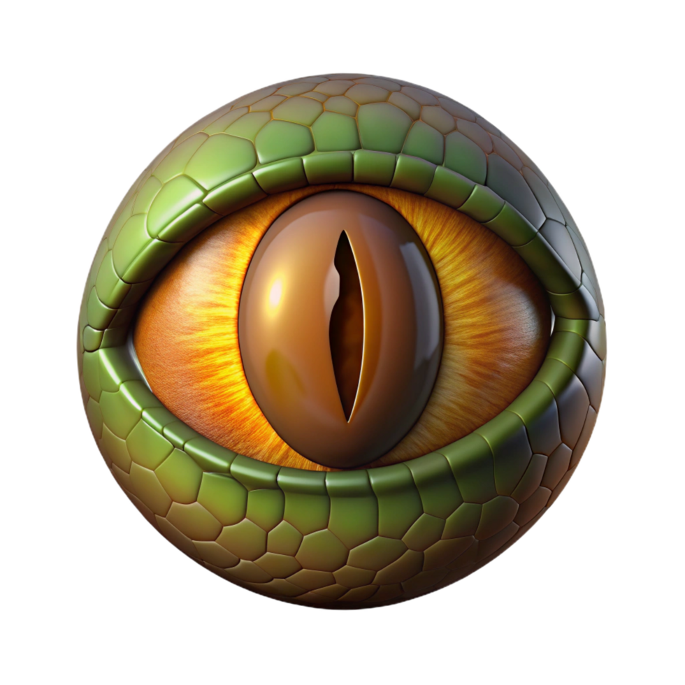 serene rustic A scaly dragon eye with a vertical pupil, original png
