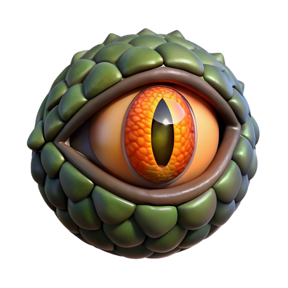 extraordinary vintage A scaly dragon eye with a vertical pupil, high quality png