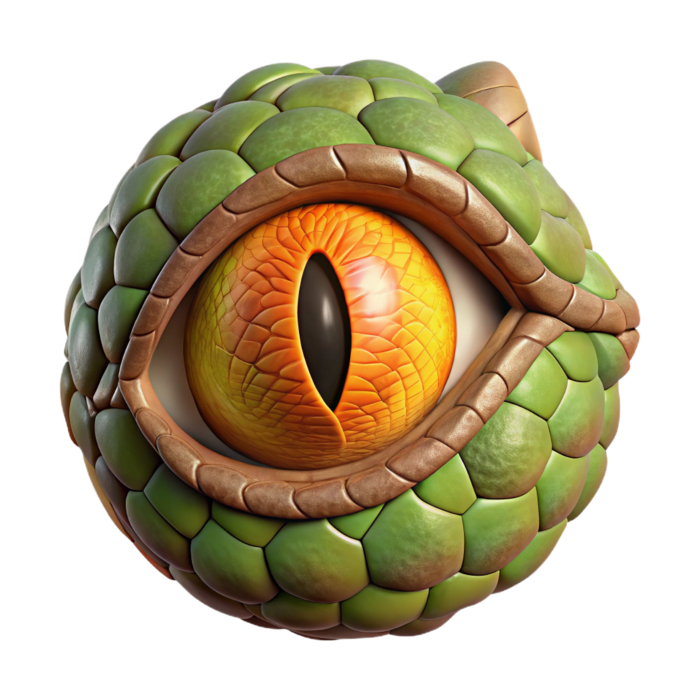 dramatic minimalist A scaly dragon eye with a vertical pupil, high resolution png