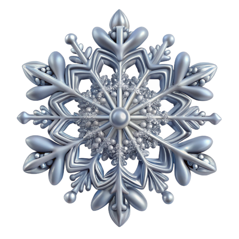 serene vintage A delicate snowflake with intricate fractal patterns, authentic png