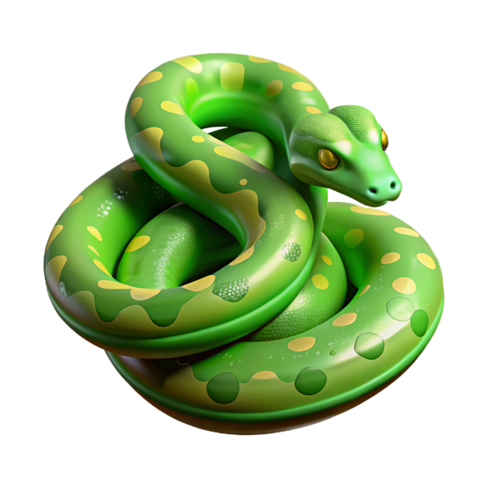 dramatic rustic A slithering green tree python detailed png