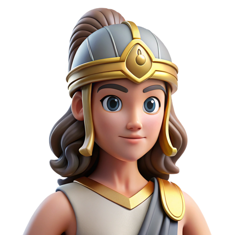 stunning artistic Athena, Goddess of Wisdom, wearing helmet, detailed png