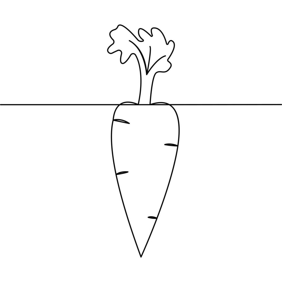 Carrot single-line art adds a playful touch to vegetable-inspired illustrations. vector