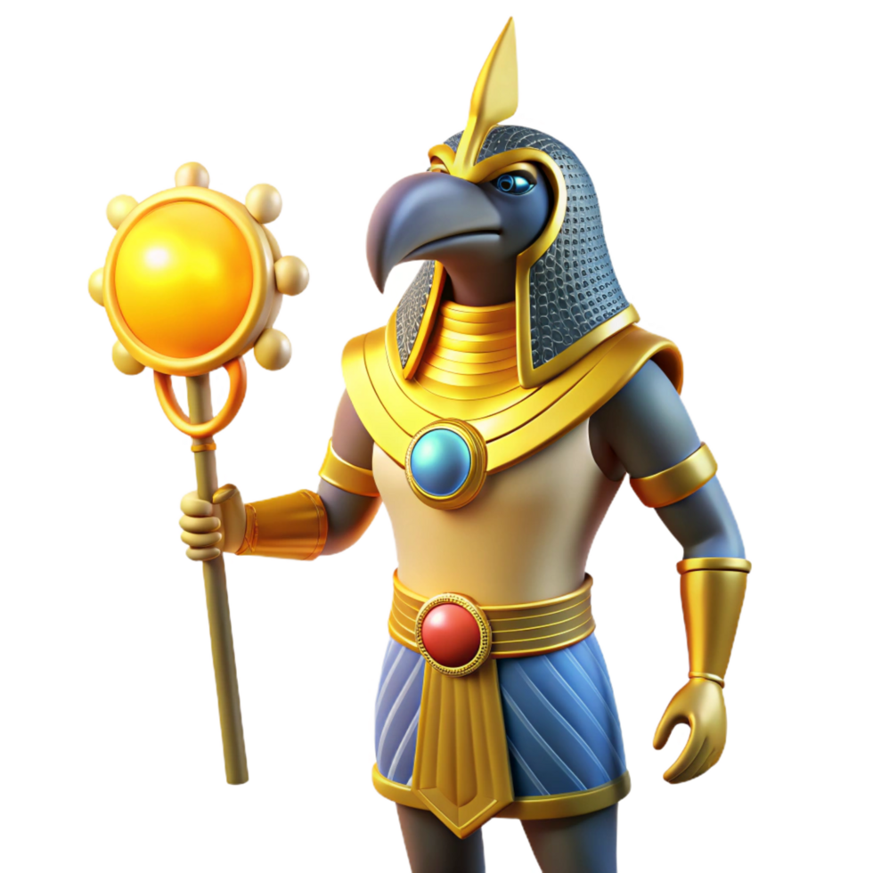 extraordinary creative Ra, Egyptian Sun God, falcon-headed, high resolution png