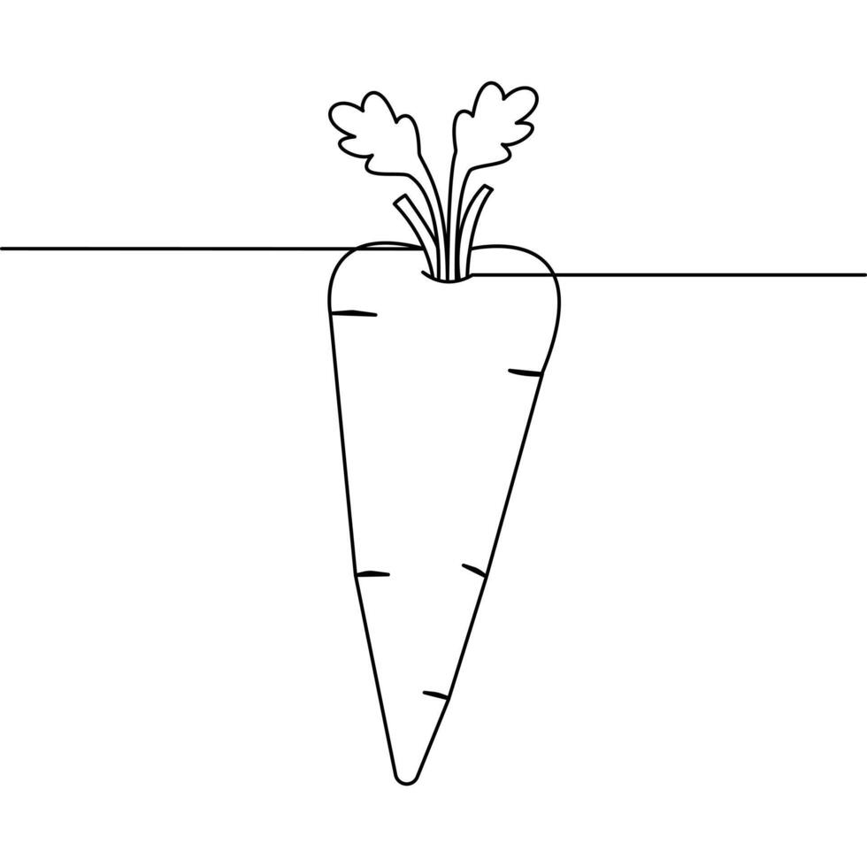 The continuous line captures the essence of a carrot without detail overload vector