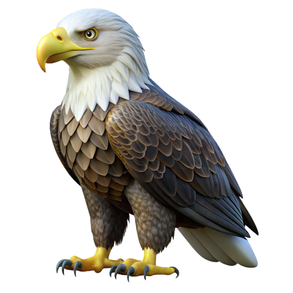 impressive abstract A majestic bald eagle, perched, high resolution png