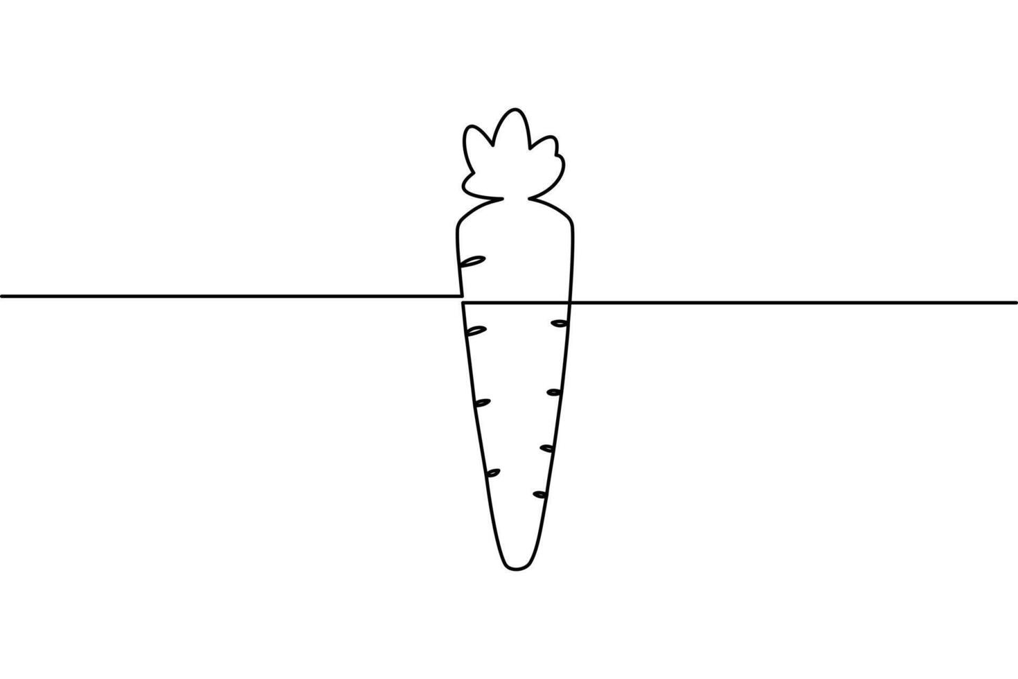 Carrot single-line art gracefully outlines the vegetable's form, combining simplicity with a touch of nature vector