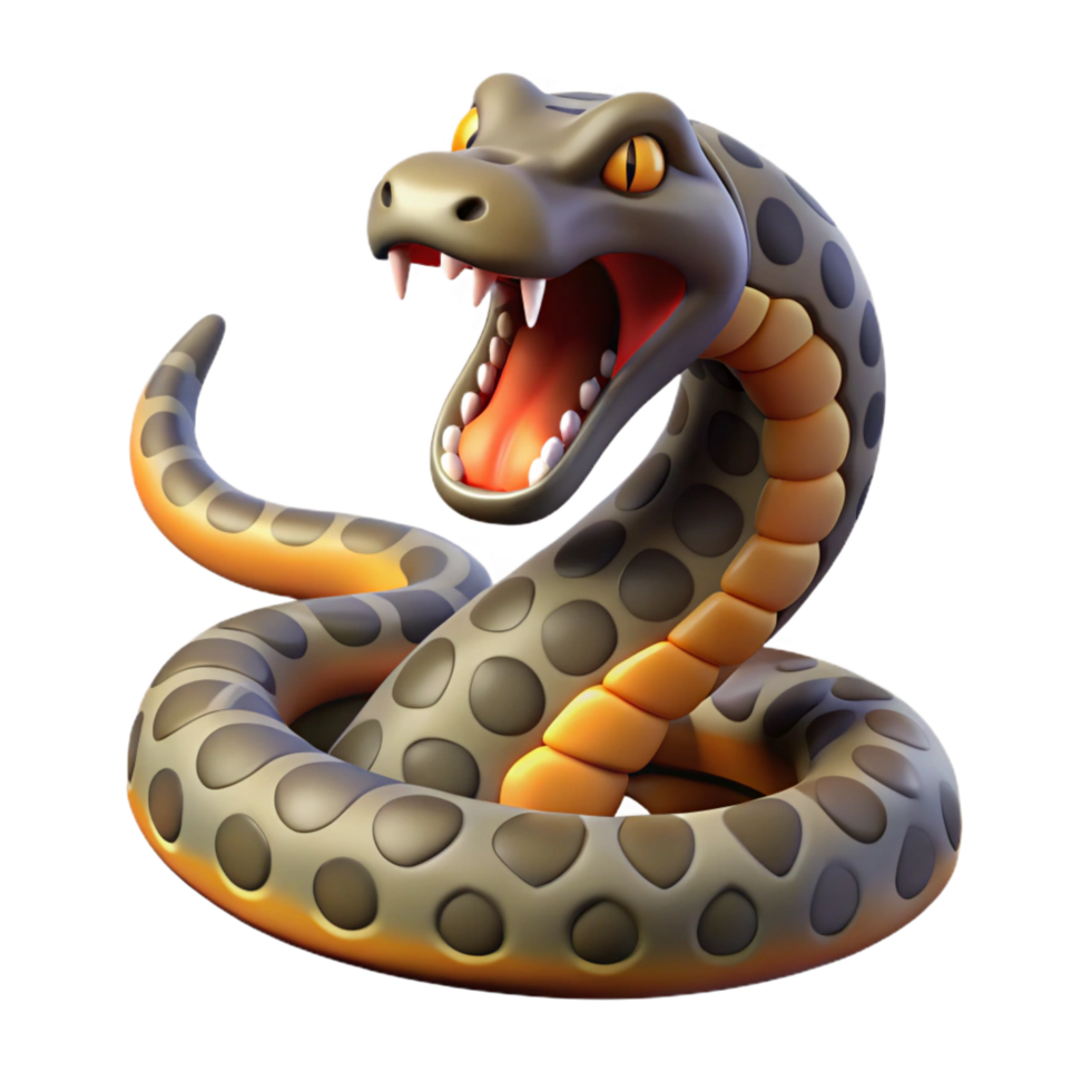 serene traditional A hissing rattlesnake professional png