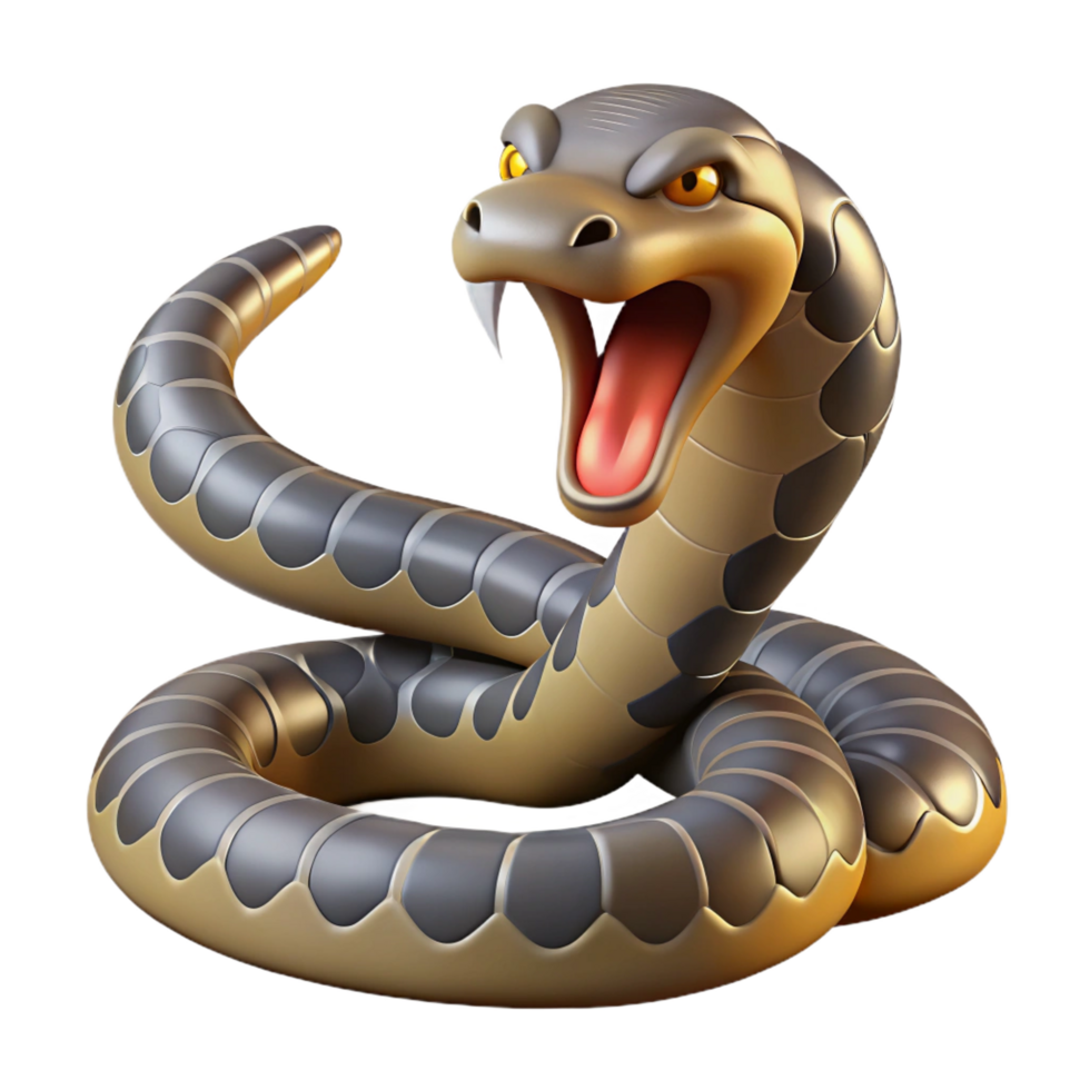 serene vintage A hissing rattlesnake genuine png