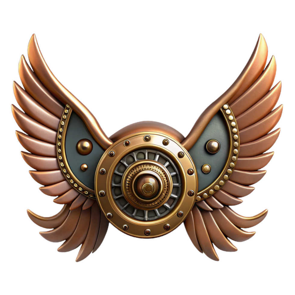magnificent traditional Steampunk wings made of metal and leather with intricate gears high quality png