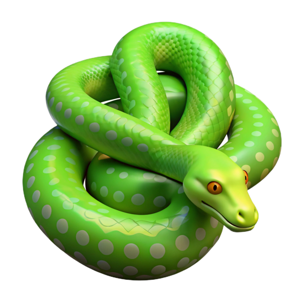 impressive abstract A slithering green tree python authentic png