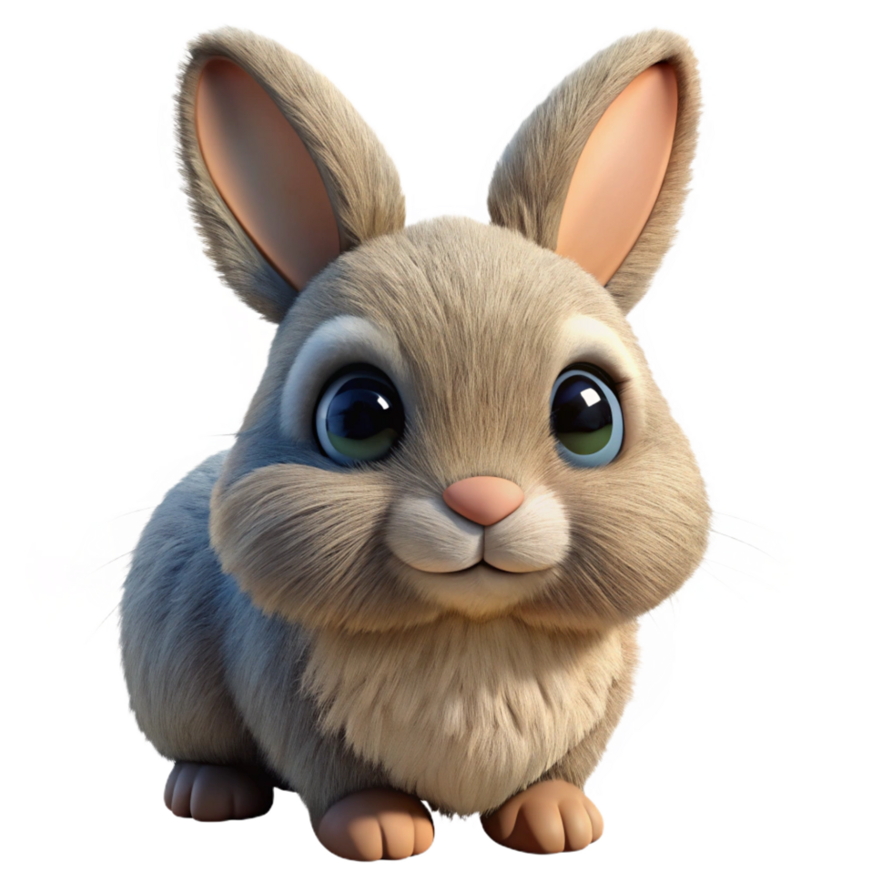 extraordinary artistic A cute fluffy bunny rabbit detailed png