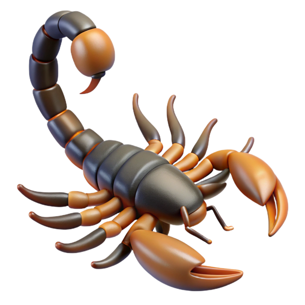 serene minimalist A scorpion with its tail raised high resolution png