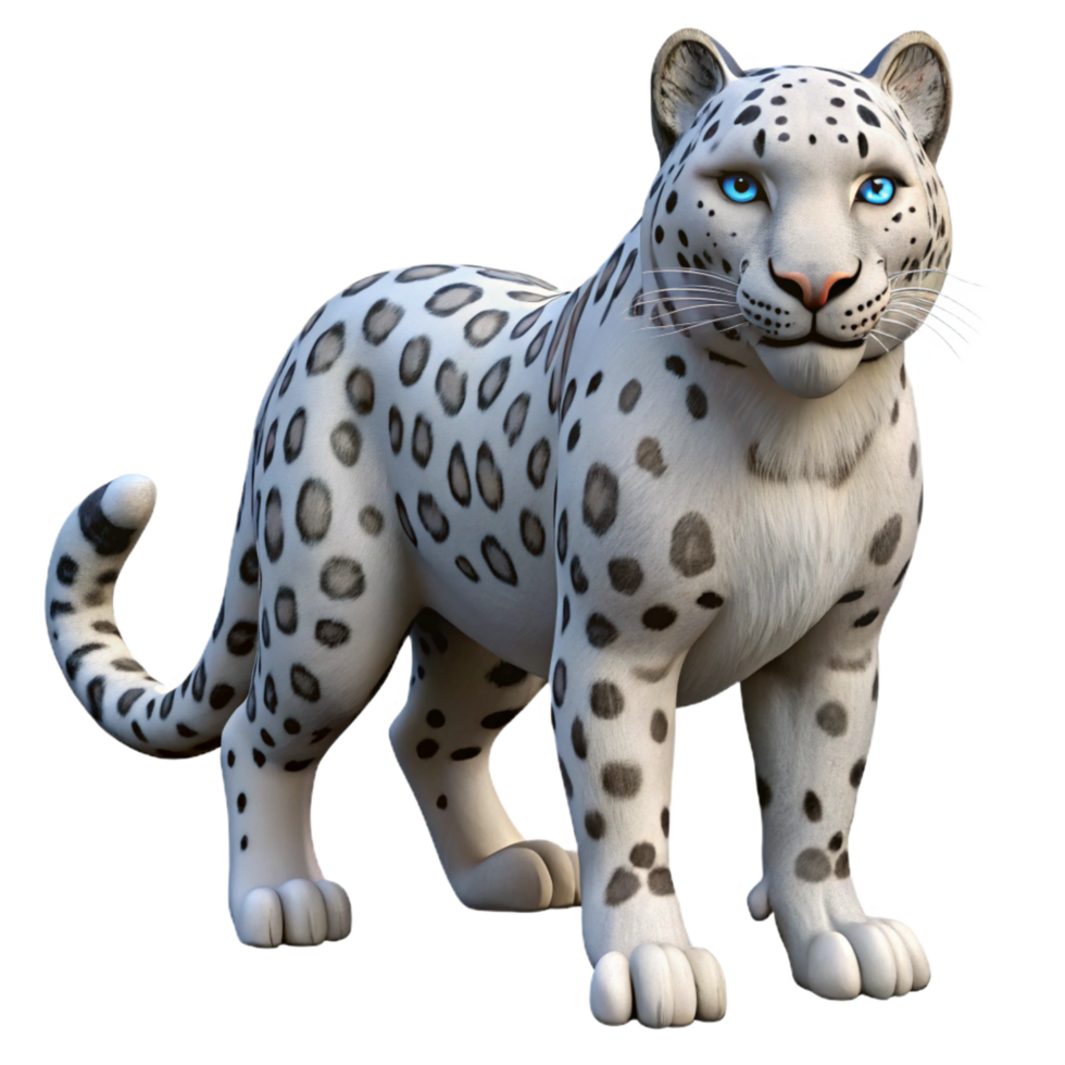 beautiful traditional A snow leopard with its spotted coat authentic png