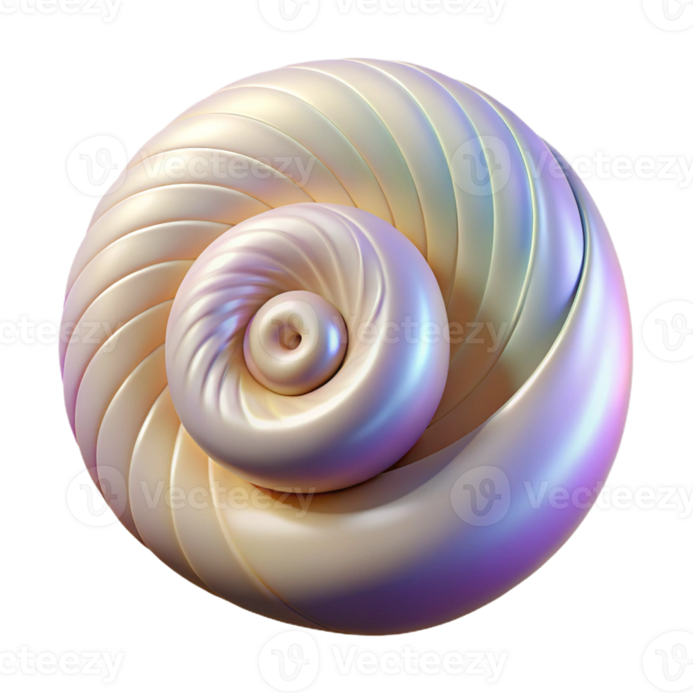 impressive classic A single, perfect spiral shell with pearlescent texture, genuine png