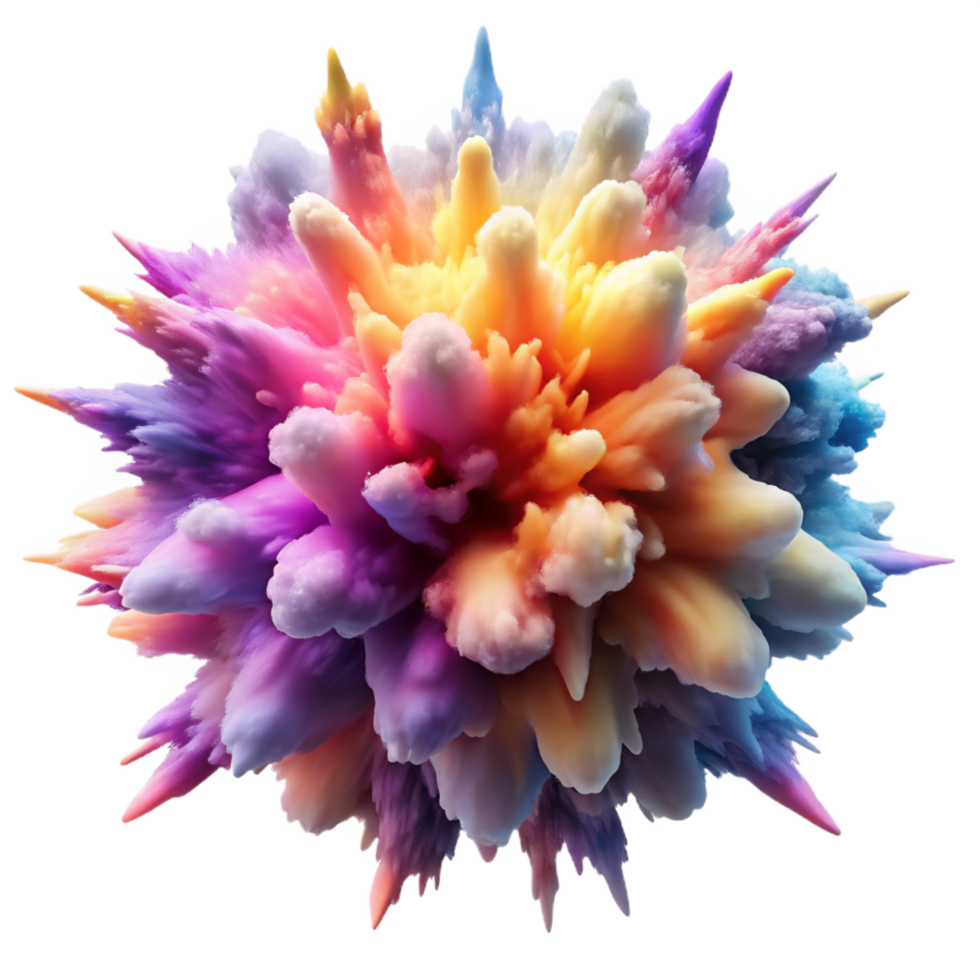 impressive creative A dynamic, abstract explosion of colorful powder, original png