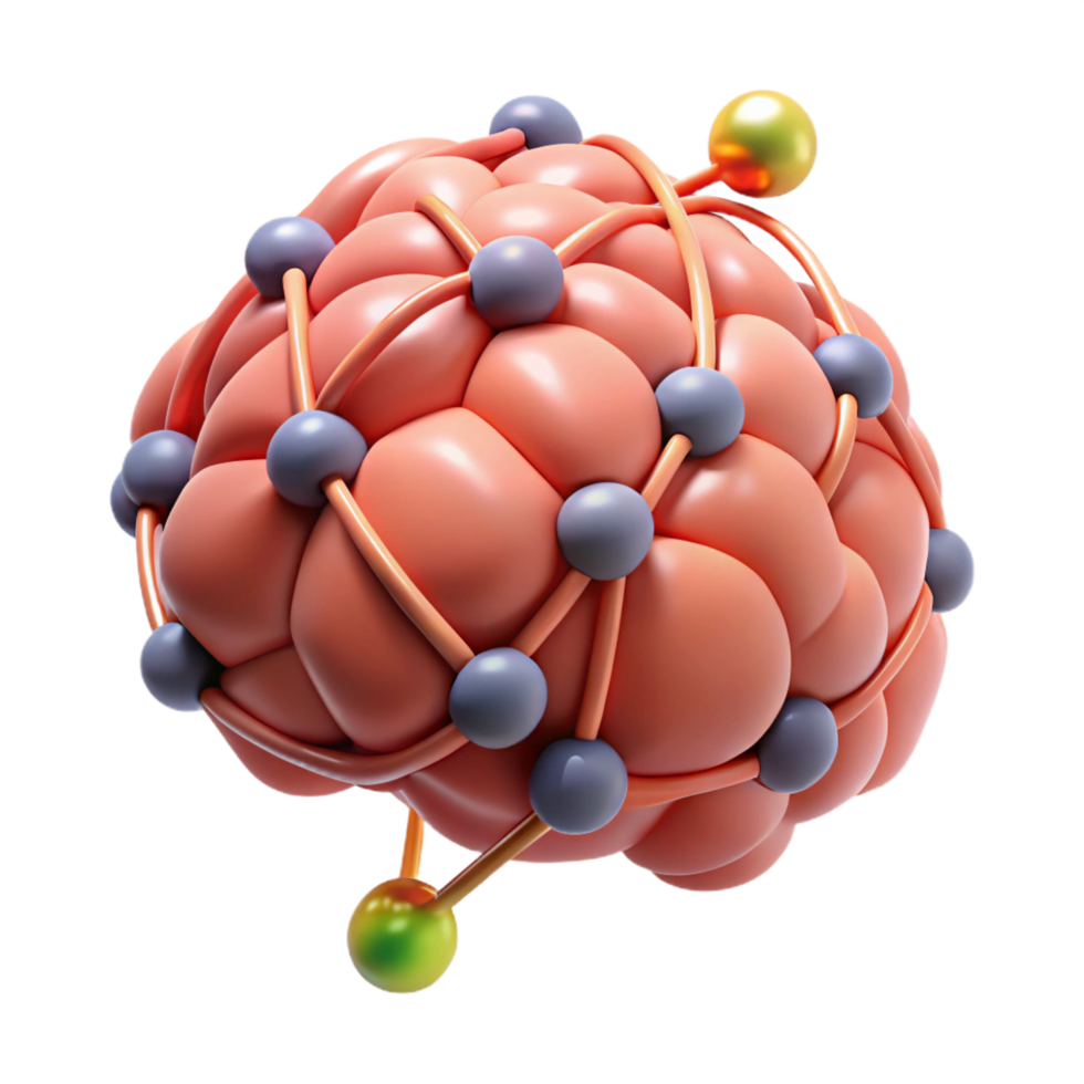 impressive classic A single, stylized brain with interconnected neural pathways, exclusive png
