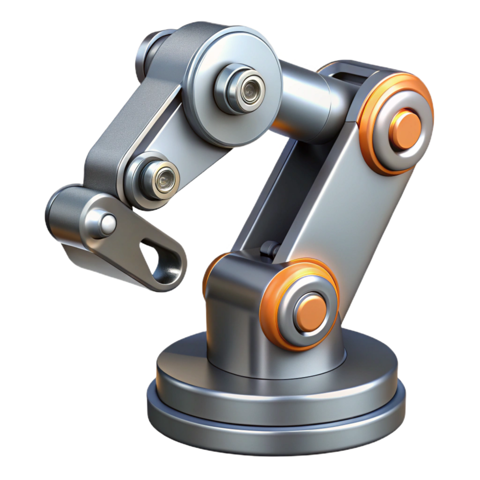 beautiful classic Robot arm, industrial, metallic exclusive png