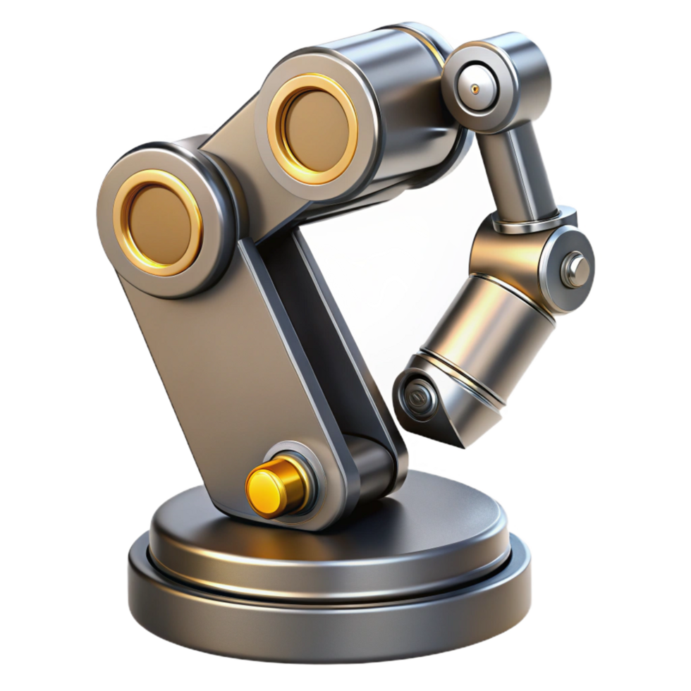 extraordinary abstract Robot arm, industrial, metallic professional png