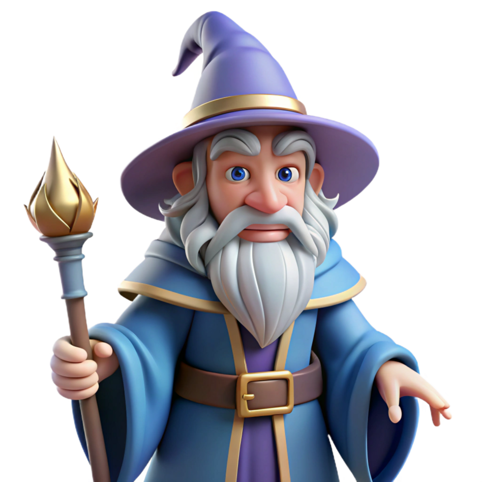 dramatic artistic Merlin, wizard from Arthurian legend 4K png