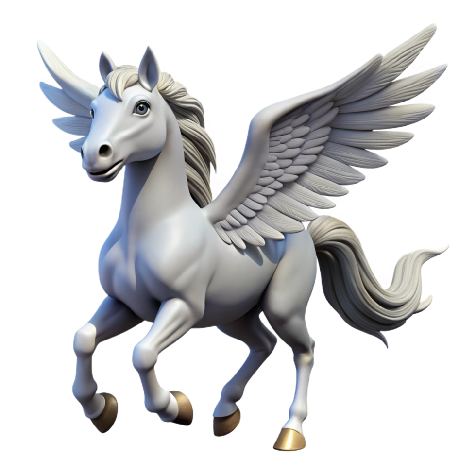 stunning abstract A majestic pegasus, wings spread wide professional png