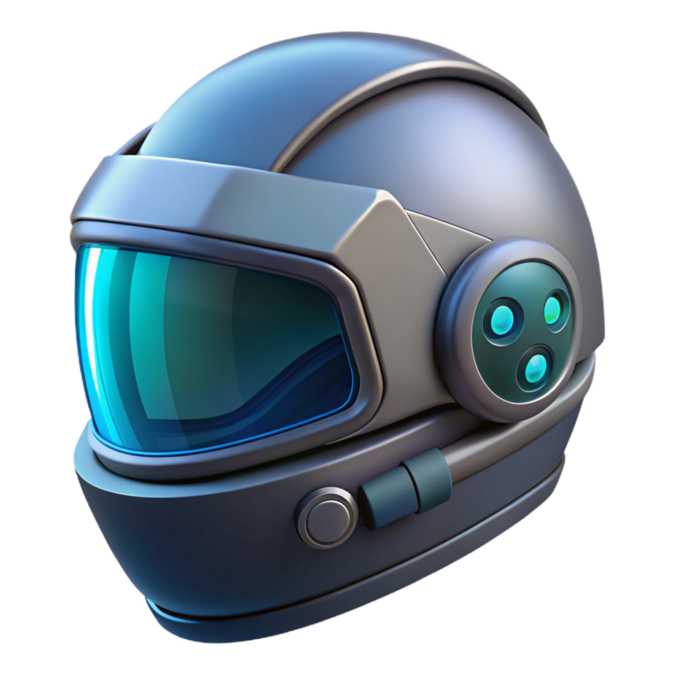 extraordinary abstract Futuristic racing helmet with integrated HUD and communication system detailed png