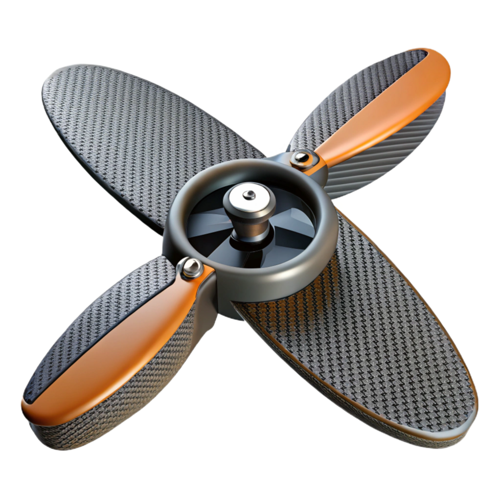 beautiful minimalist Advanced drone propeller with aerodynamic design and carbon fiber blades 4K png