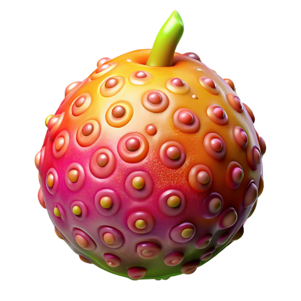 magnificent creative Alien fruit with vibrant colors and unusual texture high resolution png