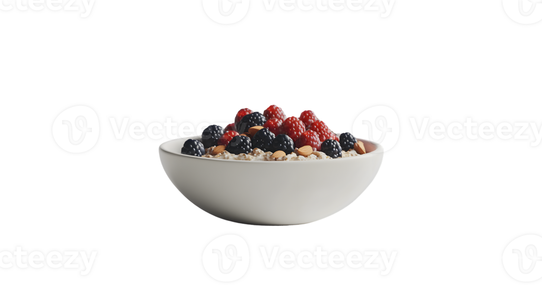 A bowl of fresh berries and nuts on a black background perfect for health and wellness content png