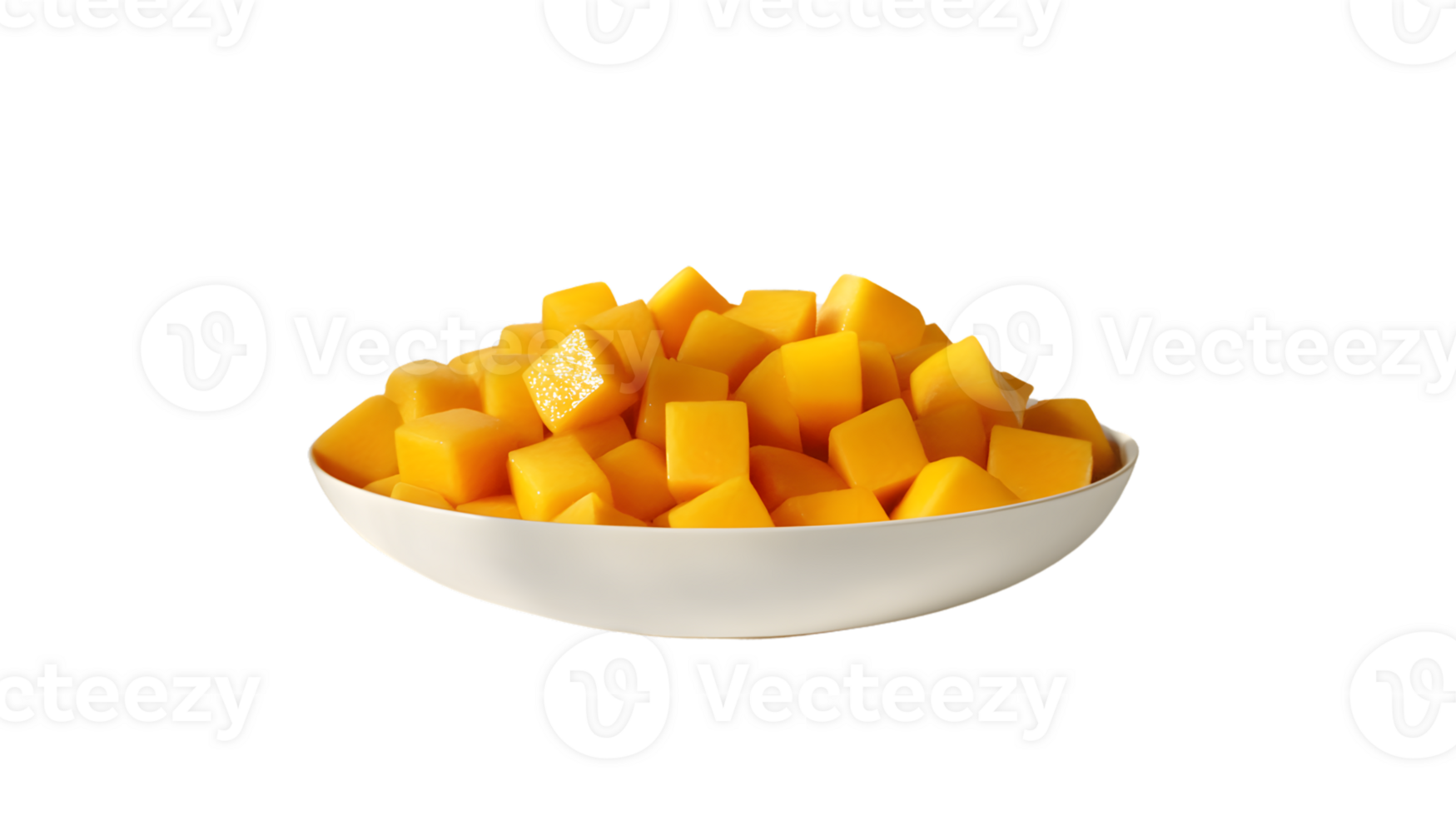 A bowl of vibrant cubed yellow fruit pieces ready to be enjoyed or used in various culinary cr png