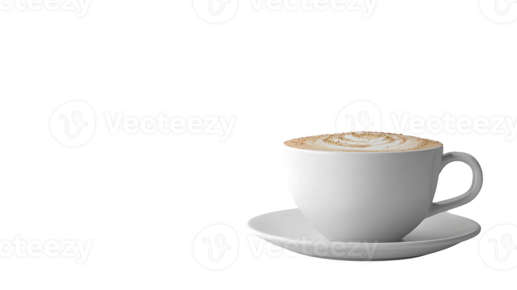 A steaming cup of coffee with frothy milk and cinnamon sprinkles perfect for cozy mornings or png