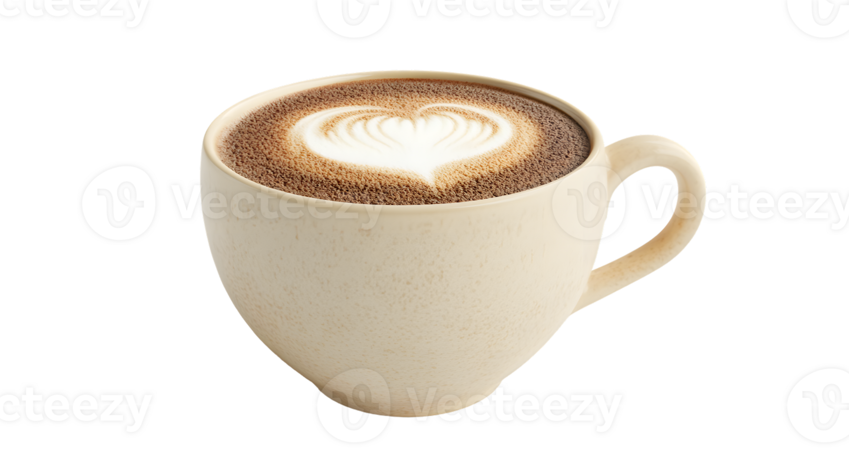 A steaming cup of coffee with a heartshaped latte art design perfect for cozy mornings and wa png