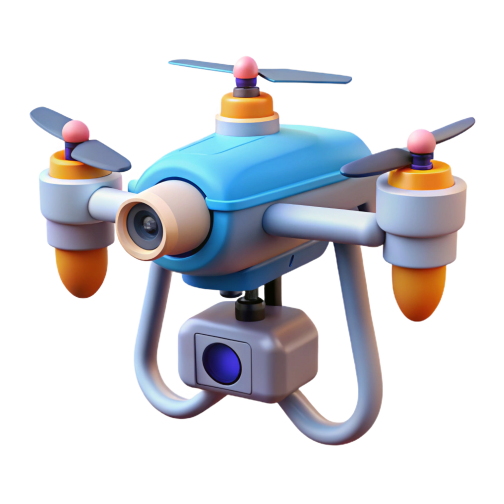 vibrant classic Drone with camera and gimbal authentic png