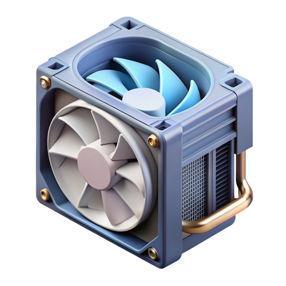 impressive minimalist CPU cooler with heatsink and fan professional png