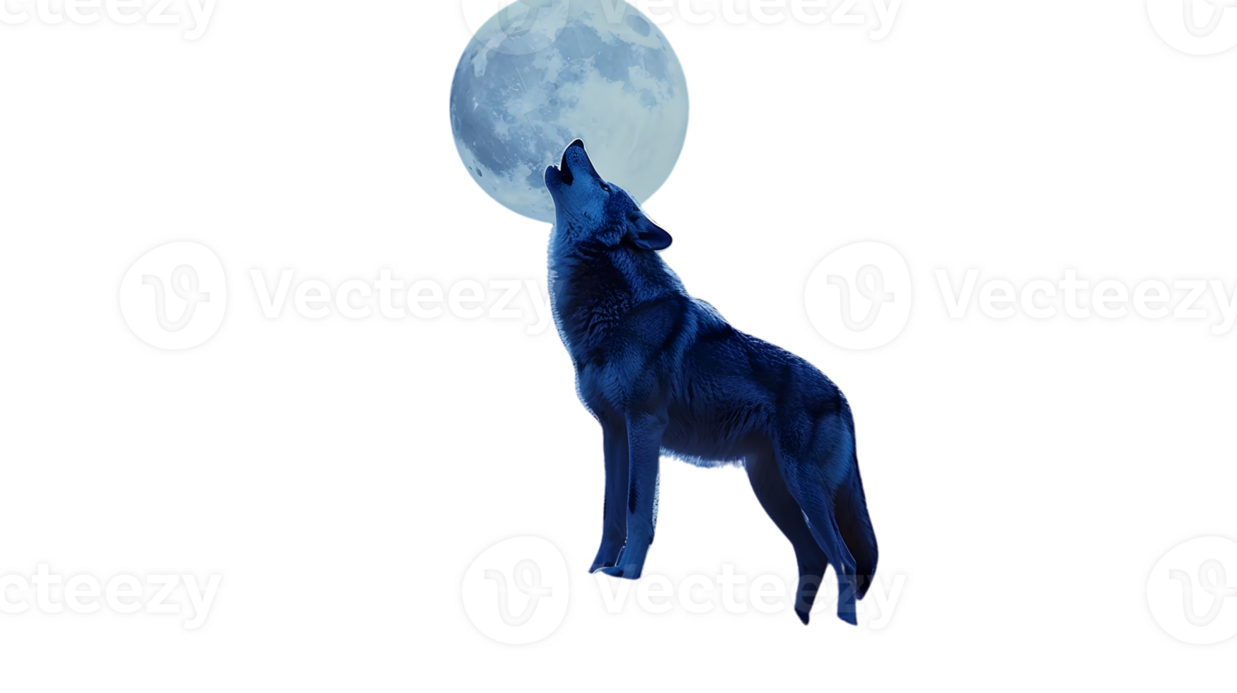 Howling Wolf Under the Full Moon A Mystical Night Scene png
