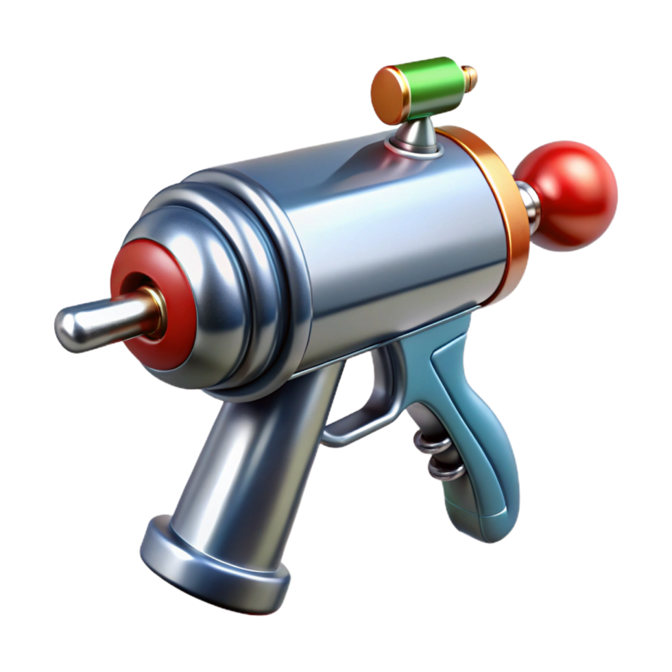 stunning traditional Retro ray gun with chrome finish original png