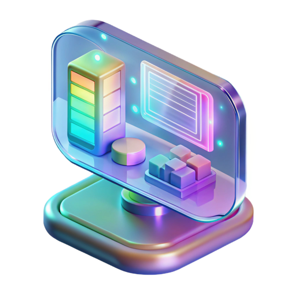 serene classic Holographic interface display with complex data original png