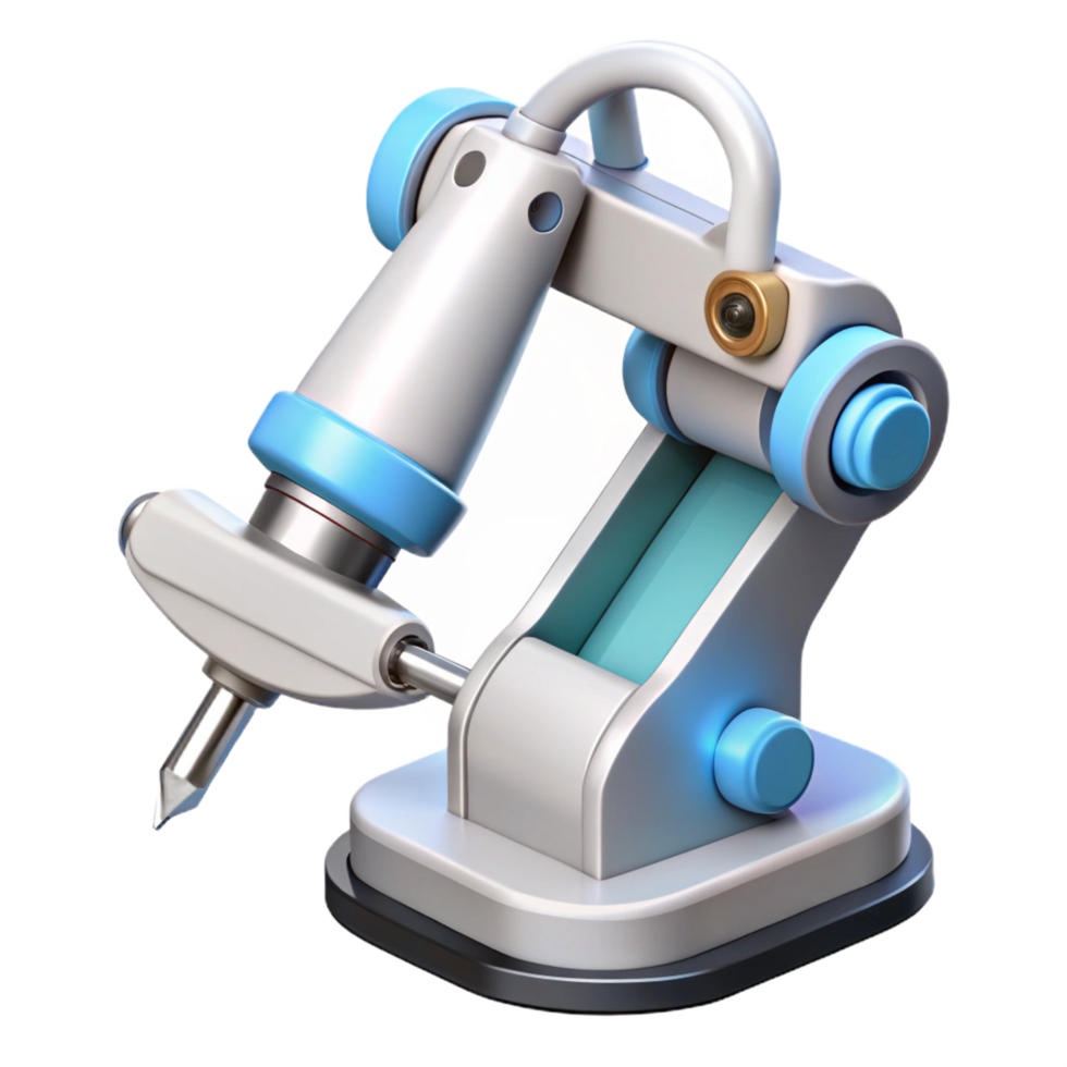 vibrant vintage Robotic surgical tool with precision blades high quality png