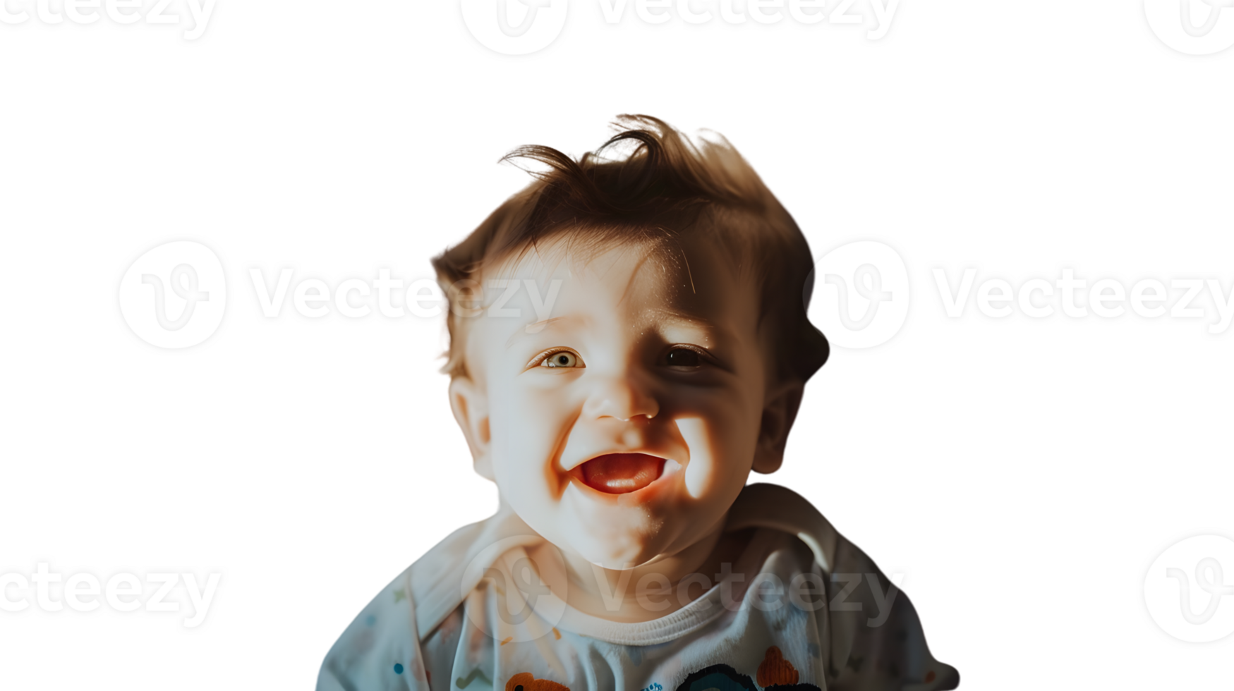 Joyful Baby Laughing with Bright Smile and Playful Expression png