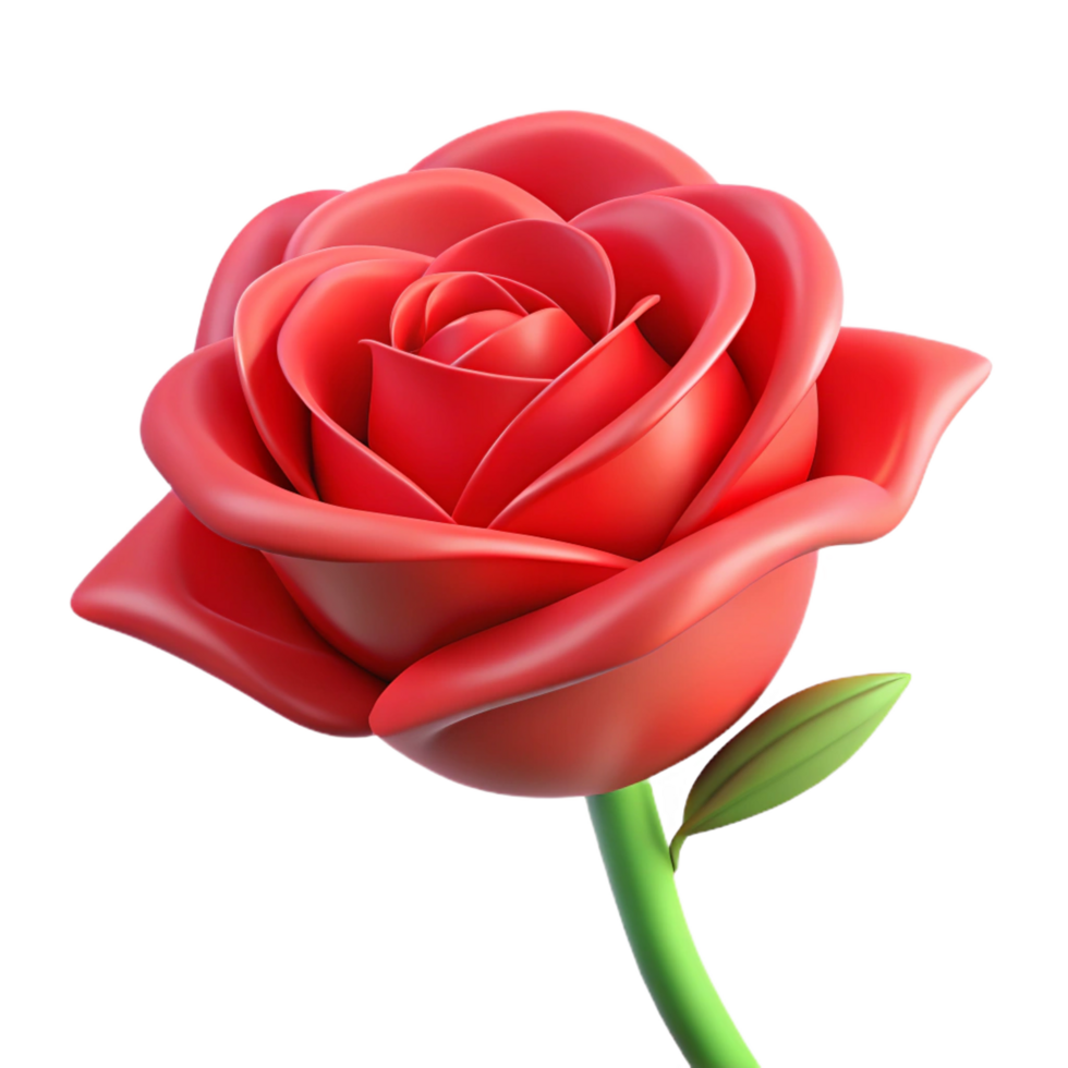 magnificent abstract Single red rose, high resolution png