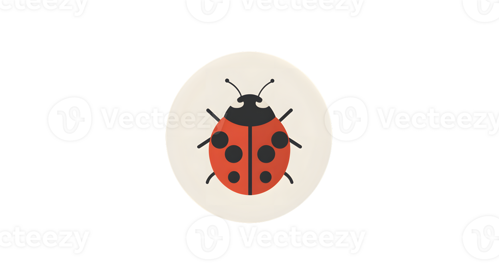 A charming ladybug illustration on a circular background ideal for naturethemed designs and e png
