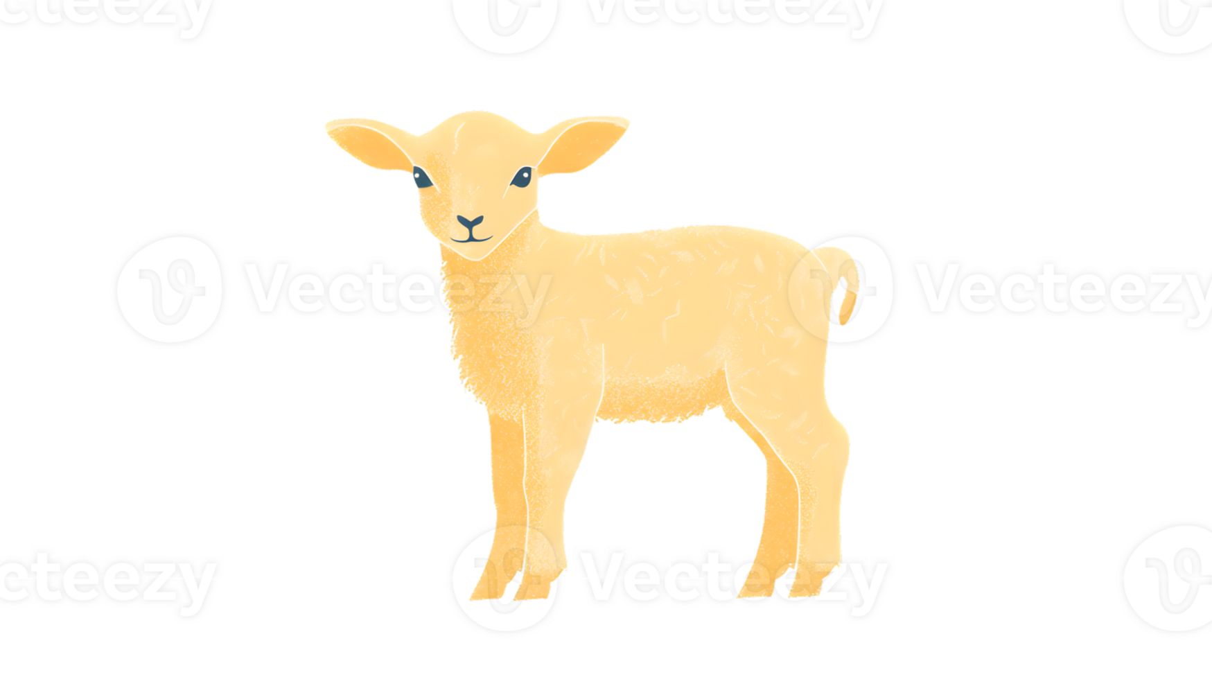 A charming yellow lamb standing against a black background perfect for farm animal illustratio png